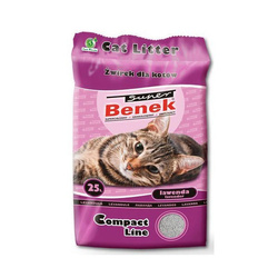 Super Benek Compact Lawenda 25L - Żwirek Bentonitowy dla Wszystkich Kotów