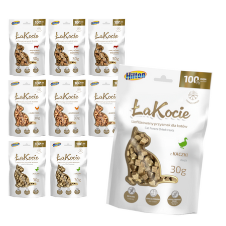 Hilton ŁaKocie Liofilizowane 9x30g Naturalny Przysmak Dla Kota Mix 3 Smaków