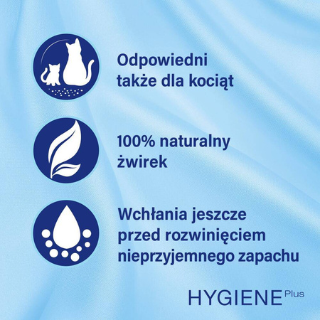 Catsan Hygiene Plus 6x10l Naturalny Żwirek Bentonitowy Niezbrylający Dla Kota
