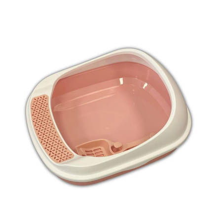 Kuweta Dla Kota Otwarta z Ramką Na Żwirek 38x46x20cm Różowa