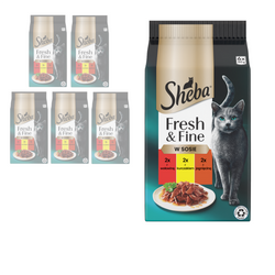 SHEBA saszetka 36x50g Fresh & Fine - mokra karma dla kotów w sosie (z wołowiną, z kurczakiem)