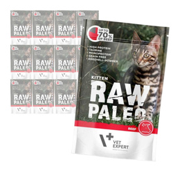 Vet Expert Raw Paleo Kitten Beef 12x100g Saszetka Karma Mokra Z Wołowiną Dla Kociąt