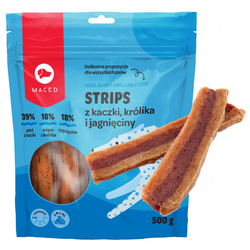 Miękki przysmak dla psa MACED TRIO KACZKA, KRÓLIK I JAGNIĘCINA 500G