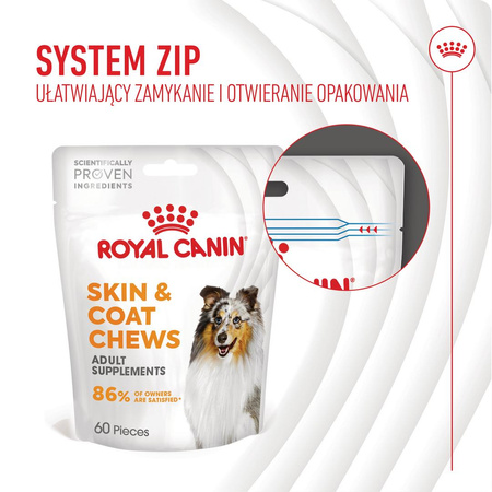 Royal Canin Supplements Dog Skin & Coat Adult 240g Przysmak Suplement dla Psa Na Skórę i Sierść