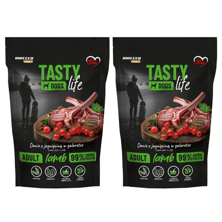 Biofeed Tasty Dogs Life z Jagnięciną w Galaretce 2x500g Bezzbożowa Mokra Karma Dla Psa