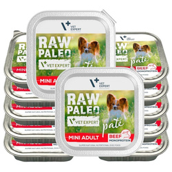 Raw Paleo Pate Mini Adult Beef Tacka 12x150g Mokra Karma Dla Psów Małych Ras z Wołowiną