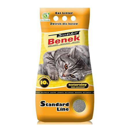Super Benek Active Standard Line Naturalny Zwirek Bentonitowy Zbrylający Dla Kota 10L