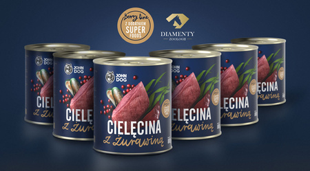 John Dog Berry Line Cielęcina Z Żurawiną 24x800g Mokra Karma Dla Dorosłych Psów