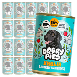 Dobry Pies 24x400g Mokra Karma Dla Dorosłych Psów Wszystkich Ras Z Królikiem Jabłkiem I Marchewką