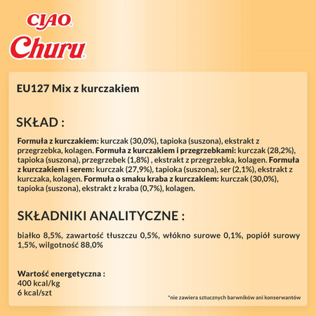 Inaba Cat Churu 60x14g (840g) Kremowy Przysmak Dla Kota Pasta Mix Z Kurczakiem