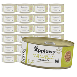 Applaws Cat Mokra Karma Dla Kota 24x70g Filet z Tuńczyka z Wodorostami w Bulionie