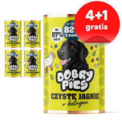 Dobry Pies Mono 5x400g Mokra Karma Dla Psów Z Alergią I Nietolerancją Jagnięcina Z Kolagenem 4+1 GRATIS