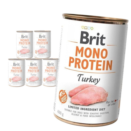 Brit Mono Protein 6x400g Mokra Karma dla Psów z Indykiem