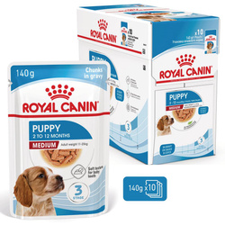 Royal Canin Medium Puppy Karma Mokra W Sosie Dla Szczeniąt Ras Średnich Do 12 Miesiąca Życia 10x140g