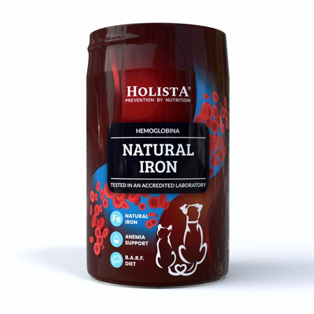Holista Natural Iron Hemoglobina 180g Dla Psa i Kota Uzupełnienie Żelaza Anemia Dieta BARF