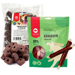 Maced Przysmaki Dla Psa Pałeczki Wołowe Z Kaczką 500g + Miękkie Mięsne Krążki Z Jagnięciną 500g