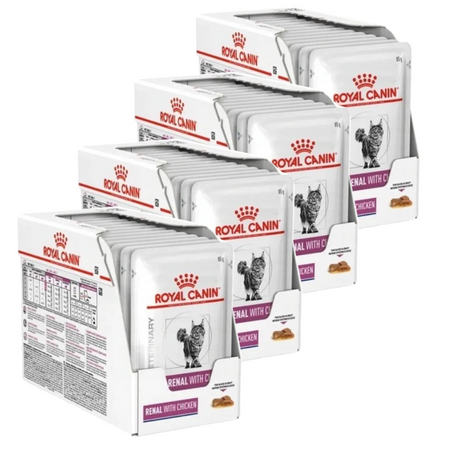 Royal Canin Veterinary Renal 48x85g Mokra Karma Z Kurczakiem W Sosie Dla Kotów Z Niewydolnością Nerek Zapobiega Powstawaniu Kamieni 
