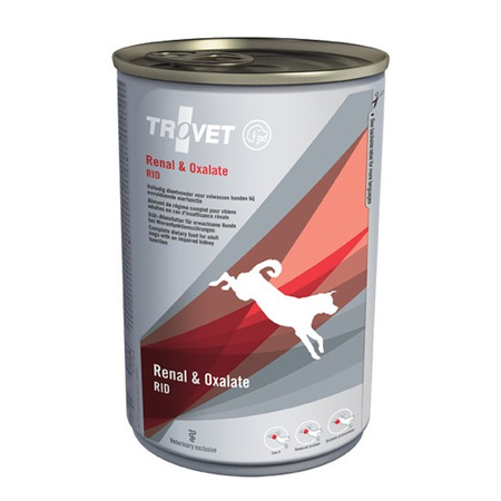 Trovet Renal & Oxalate RID 12x400g Dietetyczna Mokra Karma Dla Dorosłych Psów Z Niewydolnością Nerek Kamicą Szczawianową I Cystynową