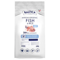 Baltica Adult Light Ryba z Ryżem XS/S 12kg Hipoalergiczna Sucha Karma Dla Psów Miniaturowych i Małych Ras