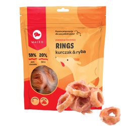 Maced Rings Kurczak Ryba Miękkie Przysmaki Dla Psa 500g