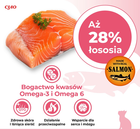 Inaba Cat Churu Salmon With Tuna 4x14g (56g) Kremowy Przysmak Dla Kota Pasta z Łososiem i Tuńczykiem