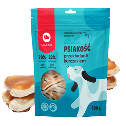 MACED Kość Przekładane Kurczakiem 15Cm 500g Przysmak Dla Psa