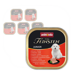 Animonda Vom Feinsten Junior 6x150g Mokra Karma Dla Szczeniąt Wołowina Z Drobiem