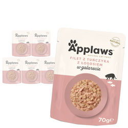 Applaws Cat Mokra Karma Dla Kota 6x70g Filet z Tuńczyka z Łososiem w Galaretce