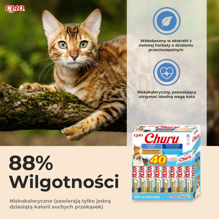 Inaba Cat Churu 40x14g (560g) Kremowy Przysmak Dla Kota Pasta Mix Z Tuńczykiem