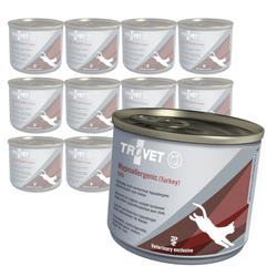 Trovet Hypoallergenic TRD 12x200g Lekkostrawna Mokra Karma Dietetyczna z Indykiem Dla Kotów z Nadwrażliwością Pokarmową