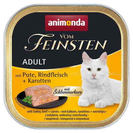 Animonda Vom Feinsten Adult 32x100g Mokra Karma dla Kota z Indykiem Wołowiną i Marchewką