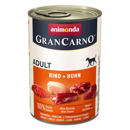 Animonda GranCarno Adult 6x400g Mokra Karma Dla Psa z Wołowiną i Kurczakiem