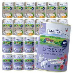 Baltica 24x400g Bezzbożowa Mokra Karma Dla Szczeniąt Mix 2 Smaków