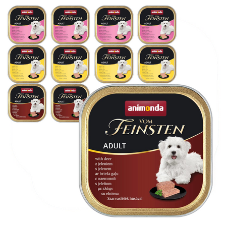 Animonda Vom Feinsten Adult 11x150g Mokra Karma Dla Psa Mix Smaków Indyk Szynka Ser Jeleń