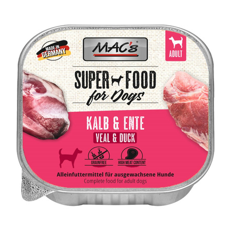 MAC's Dog Bezzbożowa Mokra Karma Dla Psa Tacka 10x150g Cielęcina z Kaczką