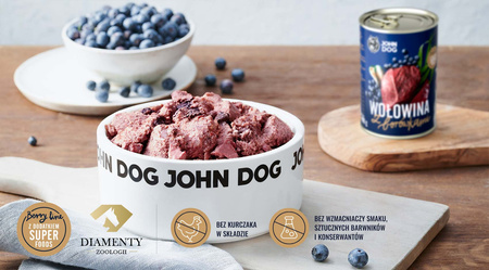 John Dog Berry Line Wołowina Z Borówkami 24x400g Mokra Karma Dla Dorosłych Psów
