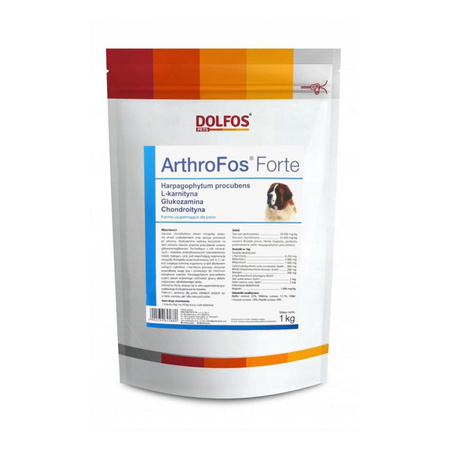 DOLFOS ArthroFos Forte Glukozamina Chondroityna L-karnityna Na Stawy Dla Psów 1kg