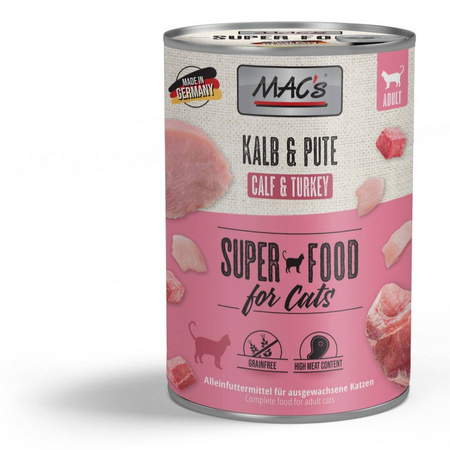 MAC's Cat Mokra Karma Dla Kota Mix Smaków 12x400g Drób Cielęcina Indyk Jagnięcina Łosoś Kurczak
