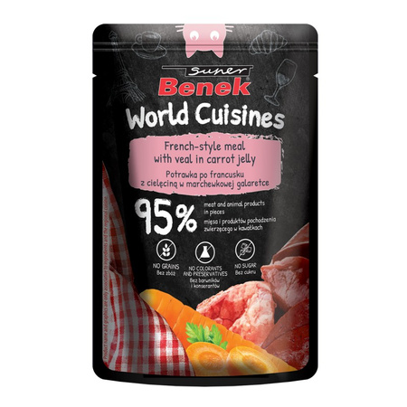 Super Benek World Cuisines 6x100g Mokra Karma Dla Kota Potrawka po Francusku z Cielęciną w Marchewkowej Galaretce