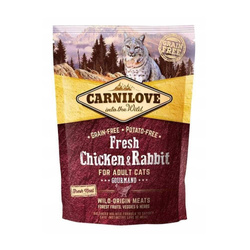 CARNILOVE CAT FRESH CHICKEN & RABBIT GOURMAND FOR ADULT 400G - sucha karma dla kotów, kurczak i królik