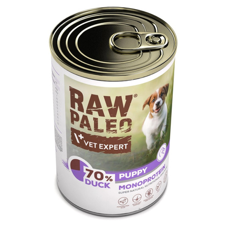 Raw Paleo Puppy Monoprotein 12x400g Mokra Karma Dla Szczeniąt  z Kaczką