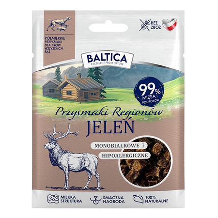 Baltica Naturalny Hipoalergiczny Przysmak Treningowy Dla Psa Półmiękki z Jelenia 30g
