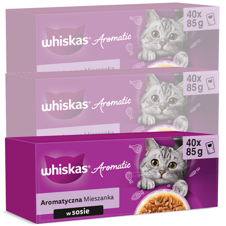 Whiskas Aromatic Adult 120x85g Mokra Karma Dla Kotów Aromatyczna Mieszanka W Sosie