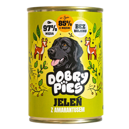 Dobry Pies 6x400g Mokra Karma Dla Dorosłych Psów Wszystkich Ras Z Jeleniem I Amarantusem