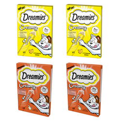 Dreamies Creamy 16x10g Kremowy Przysmak Dla Kotów Mix Smaków Kurczak I Ser