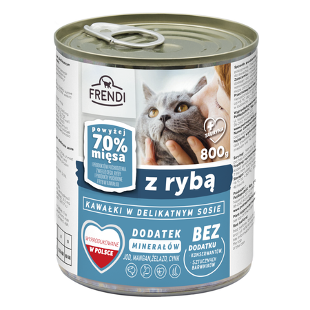 Frendi Kawałki z Rybą w Sosie 6x800g Mokra Karma Dla Dorosłych Kotów Wszystkich Ras