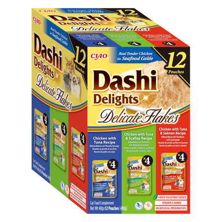 Inaba Cat Dashi Delights Delicate Flakes 24x40g Karma Uzupełniająca Dla Kota Mix Smaków