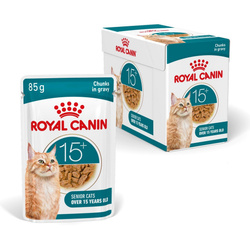 Royal Canin Ageing 15+ Karma Mokra 12x85g Kawałki w Sosie Dla Kotów Dojrzałych Po 15 Roku Życia
