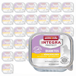 Animonda Integra Protect Diabetes 32x100g Mokra Karma z Wątróbką z Kurczaka Dla Kota z Cukrzycą