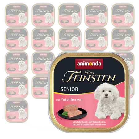 Animonda Vom Feinsten Senior 22x150g Mokra Karma Dla Starszego Psa z Indyczymi Sercami